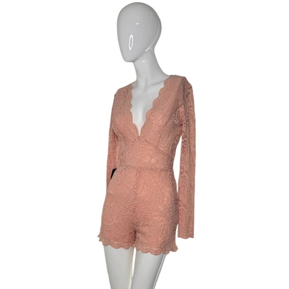 Bebe Scallop Black Lace Romper